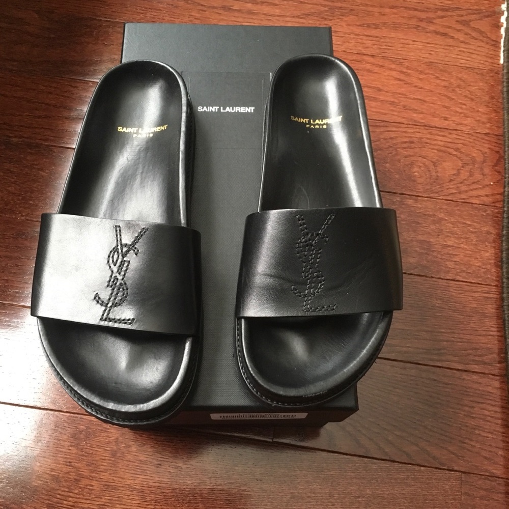 authentic YSL slides worn twice 38